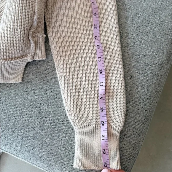 Free People We The Free Worn Thru Surplus knit cardigan size M,Cream color - Picture 6 of 8